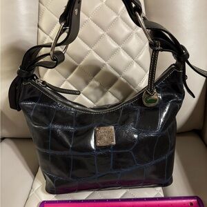 Dooney & Bourke Navy Blue Croc-Embossed Women's Bag